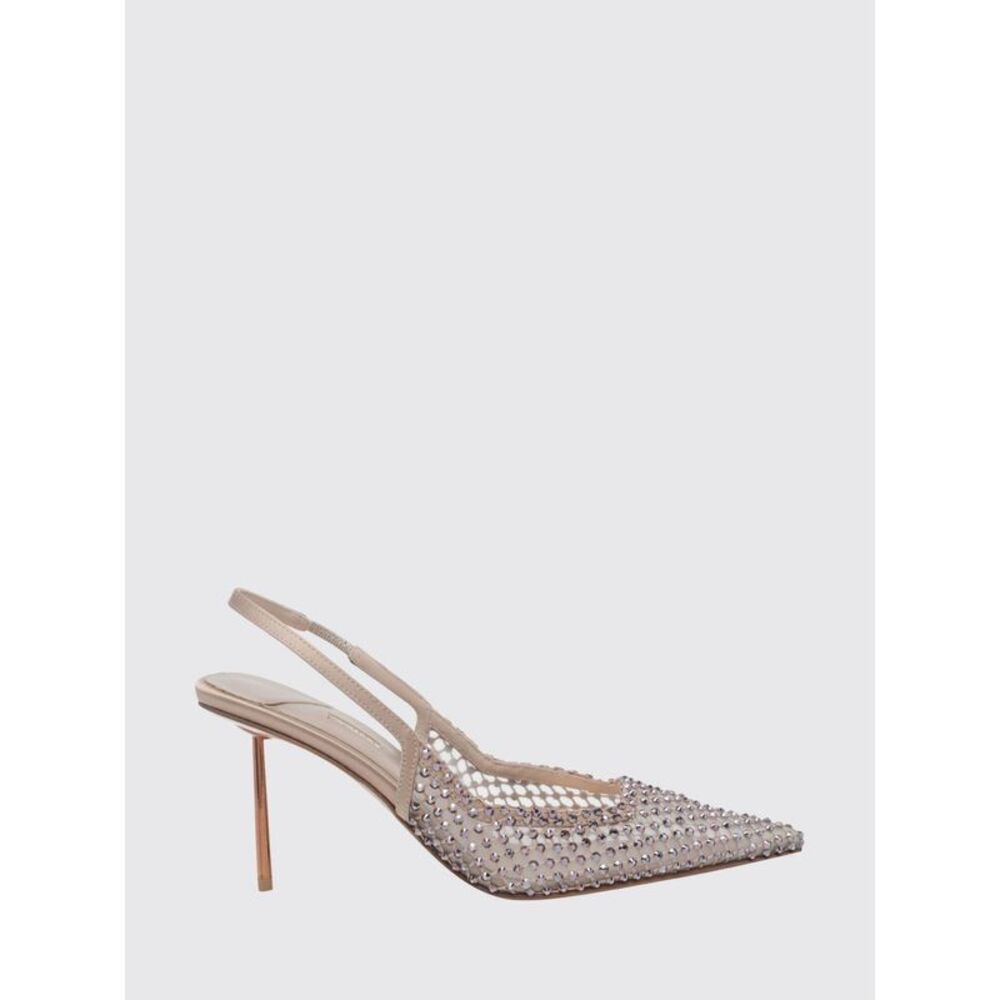 Le Silla Gilda Crystal-Embroidered Mesh High-Heeled Slingback Pumps